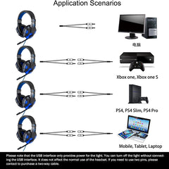 Wired Gaming Headphones with Light Up Feature