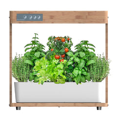 Bamboo Smart Indoor Planter with LED Grow Lights